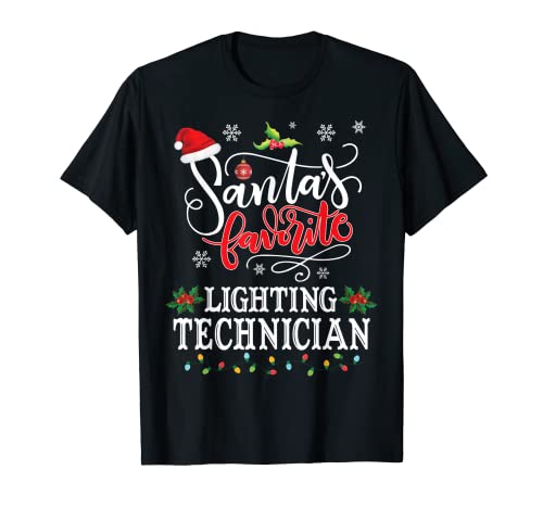 Fiesta de Navidad de Técnico de Iluminación Favorito de Santa Camiseta