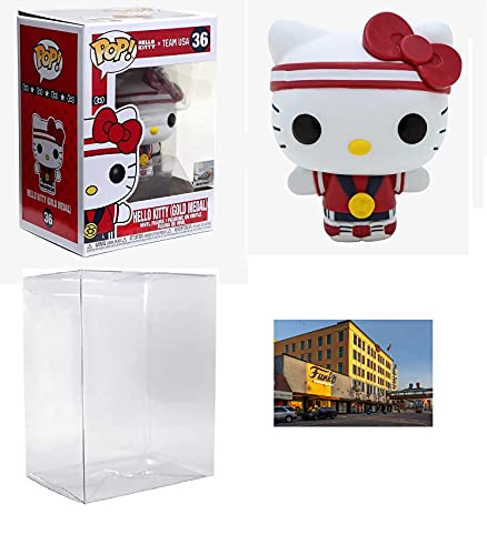 Figura de acción con medalla de oro de Hello Kitty Pop #36 del equipo de deportes de Estados Unidos (con protector EcoTek Pop y tarjeta de arte adicional)