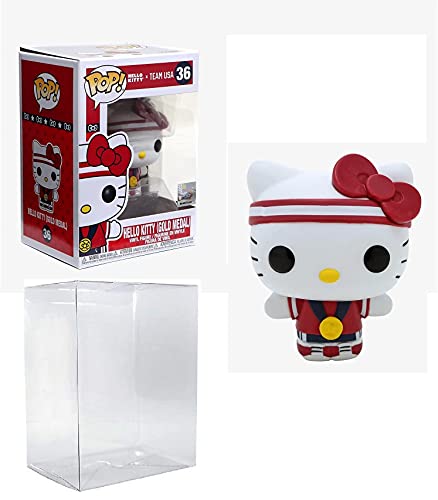 Figura de acción con medalla de oro de Hello Kitty Pop #36 del equipo de deportes de Estados Unidos (con protector EcoTek Pop y tarjeta de arte adicional)