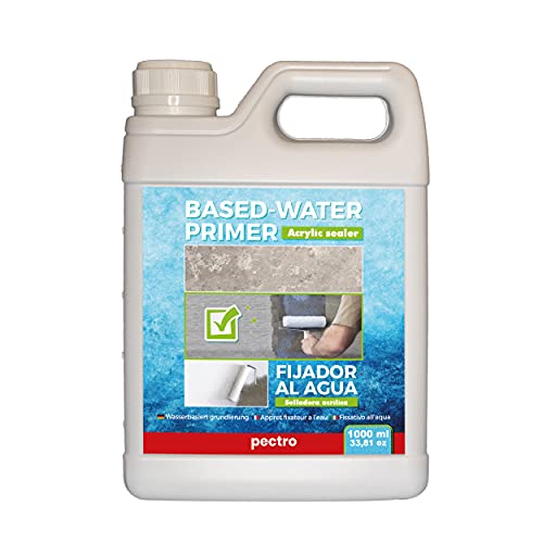 Fijador al agua Pectro 1000ml - Imprimacion pintura paredes - Selladora acrílica para fijar la pintura en superficies porosas, pintadas o de obra nueva - Adherente antihumedad