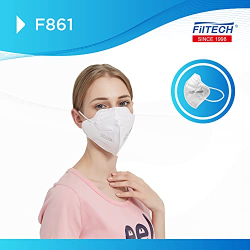 Filtech | Mascarillas FFP2 homologadas F861 NR Desechables | 20 unidades | Autofiltrantes 5 capas | >96% filtración | CE 2163 | Gomas a orejas