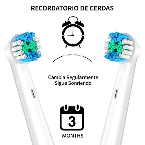 FLM Precision Clean EB17-4 - Cabezal de recambio para cepillo de dientes eléctrico compatibles con Braun Oral B, 16 unidades