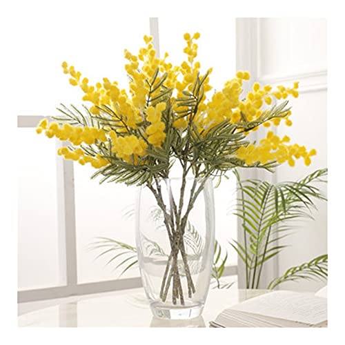 Flor Artificial 38 cm Fake Acacia Flores Artificiales Amarillo Mimosa Spray Cherry Fruit Ramificación Boda Casa Decoración Floya Floya Flores Artificiales y secas, Hogar y jardín, Flores Artificiales