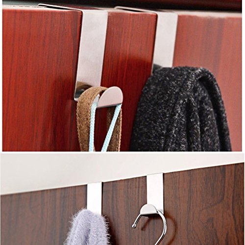 FOCCTS 6PCS Gancho Puerta Resistentes Reversibles Over Door Hanger Organizador de Ahorro para Cocina, Dormitorio, Gabinete, Cajón, etc.