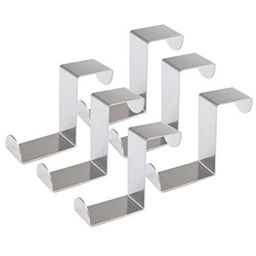 FOCCTS 6PCS Gancho Puerta Resistentes Reversibles Over Door Hanger Organizador de Ahorro para Cocina, Dormitorio, Gabinete, Cajón, etc.