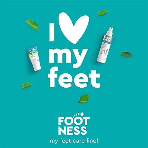 FOOTNESS Desodorante en espray para pies con efecto probado antitranspirante de 24 horas. Desodoriza, refresca y asegura una protección eficaz contra la sudoración. No contiene sal de aluminio, 125 ml