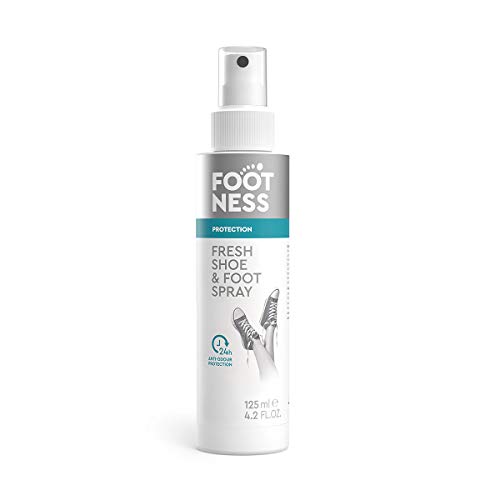 Footness - Espray protector para zapatos y pies - Elimina rápidamente el olor de los zapatos durante 24 horas. Un espray refrescante y desodorante para zapatos y pies - 125 ml