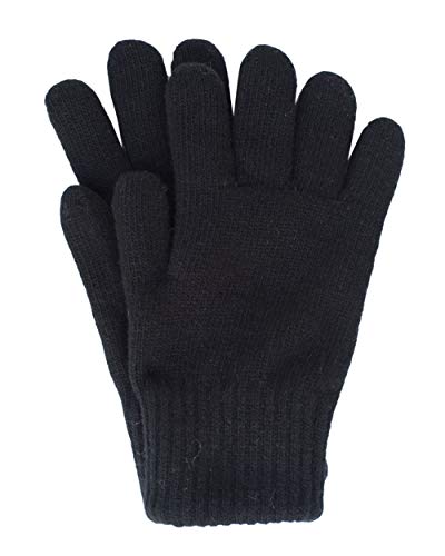 Foster-Nature - Guantes de dedos gruesos para hombre y mujer (100% lana) Negro 9