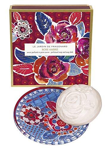 FRAGONARD - Jardin de Fragonard ROSE AMBRE Perfumed Soap & Dish Set by Fragonard