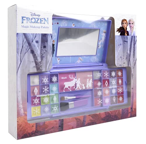 Frozen Beauty Palette, Set de Maquillaje de Frozen para un Cambio de Imagen Divertido, Kit de Maquillaje con Accesorios Coloridos, Juguetes y Regalos para Niños y Niñas