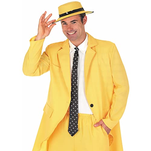 Fun Shack Disfraz Traje Amarillo de los 90 para Hombres, Disfraz Halloween Hombre Disponible en Talla L