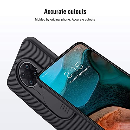 Funda para Xiaomi Poco X3 NFC/Xiaomi Poco X3 Pro, Protección de la cámara Carcasa Cubierta de cámara Deslizante Proteger Ultra-Delgado Híbrida PC Anti-Choque Anti-arañazos - Negro