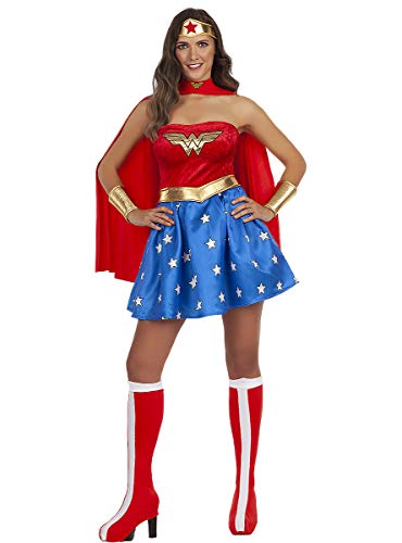 Funidelia | Disfraz de Wonder Woman Sexy Oficial para Mujer Talla XS ▶ Mujer Maravilla, Superhéroes, DC Comics, Liga de la Justicia - Color: Multicolor - Licencia: 100% Oficial
