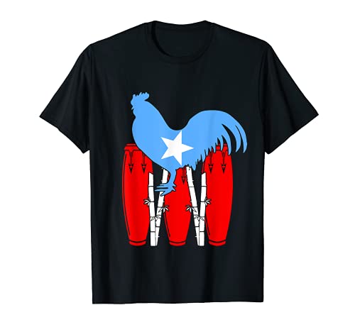 Gallo Gallo Gallo, Caña de Azúcar Congas Regalo Bandera Puertorriqueña Camiseta