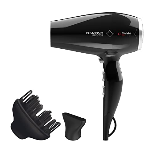 Gama Italy Professional Diamond - Secador de pelo, temperatura regulable 150-230 C, 2300 W, Color Negro