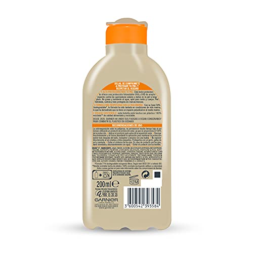 GARNIER DELIAL Leche Protectora Eco Diseñada Spf 50, Respetuosa Con La Vida Marina, Fórmula 94% Biodegradable 235 G, Vanilla