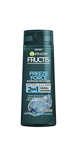 Garnier Fructis Freeze Force Champú 2 en 1 Antipelliculaar, menta pimienta para hombre, cabellos y cuero cabelludo, 250 ml, lote de 4