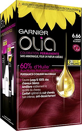 Garnier - Olia - Coloration Permanente à l’Huile Sans Ammoniaque Carmin - 6.66 Carmin Eclatant