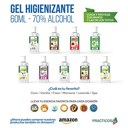 Gel Hidroalcohólico 60ML 70% Alcohol (6 Aromas Mixtos) 9 Unidades. Fabricado En España