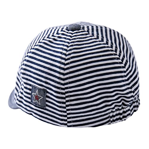 GEMVIE Gorro de Béisbol para Bebe Niño Verano Protector del Sol Gorra Niña Playa Rayas Clasicas Algodón Marino 0-3 Meses