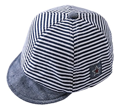 GEMVIE Gorro de Béisbol para Bebe Niño Verano Protector del Sol Gorra Niña Playa Rayas Clasicas Algodón Marino 0-3 Meses