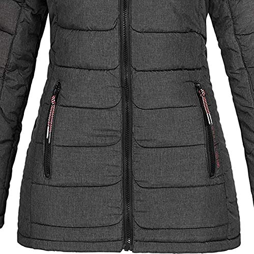 Geographical Norway Astana - Parka con capucha para mujer (Antracita, S)