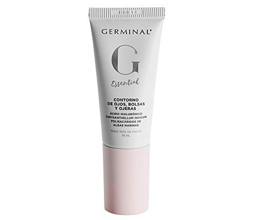 Germinal Essential Contorno de Ojos, Bolsas y Ojeras - Crema Facial Revitalizadora de Ácido Hialurónico y Cafeína encapsulada con Efecto Antiedad, Antiojeras y Antibolsas - 15ml