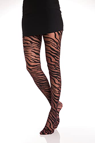 GI&GI Medias fantasía de Tiger para mujer 40Den, N.1294, extra confort, buen Quanlite, fabricadas en Italia, Tiger, S/M