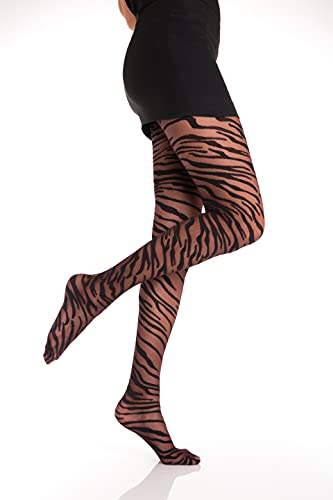 GI&GI Medias fantasía de Tiger para mujer 40Den, N.1294, extra confort, buen Quanlite, fabricadas en Italia, Tiger, S/M