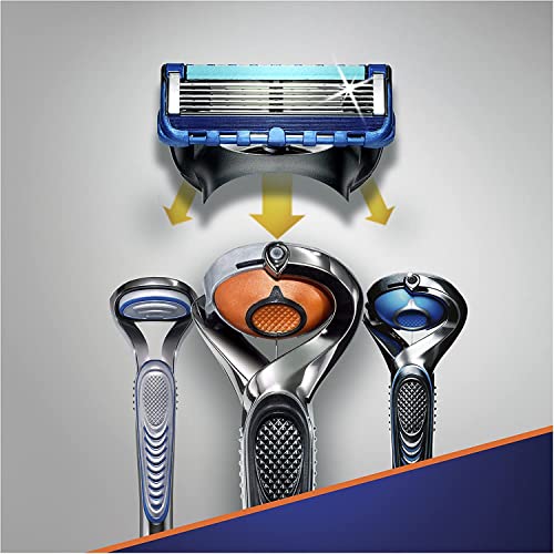 Gillette Fusion 5 ProGlide Cuchillas de Afeitar Hombre, 4 Cuchillas de Recambios + Gillette Fusion ProGlide Gel para Pieles Sensibles, 170 ml