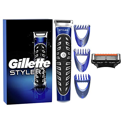 Gillette Styler 4in1 Recortadora Barba Hombe, Perfiladora de Precisión para el Cuerpo + 1 Recambio ProGlide + 3 Cabezales