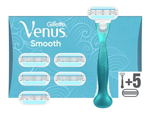 Gillette Venus Smooth Maquinilla de Afeitar Mujer + 6 Cuchillas de Recambio