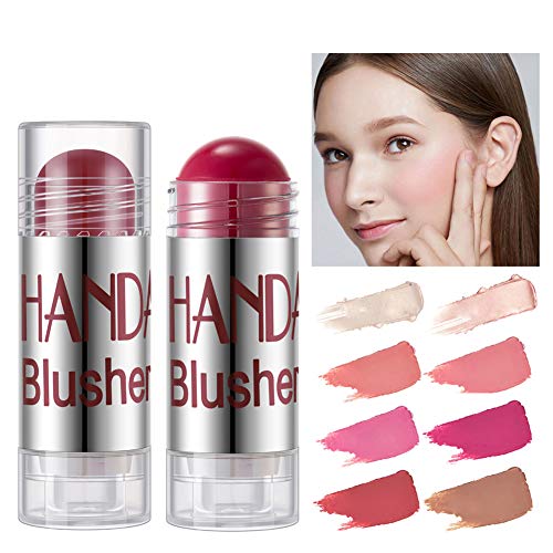 GL-Turelifes Blush Stick Blush Cream Lápiz de colorete hidratante, iluminador y recortador, colorete en barra que aumenta el brillo y el estado de ánimo El maquillaje de mejillas agrega brillo (#05)