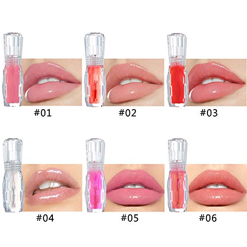 GL-Turelifes Lip Plumper Gloss Jelly Color Lipstick, Lip Plumping Balm Plumper Lip Gloss, Clear Lip Plump Gloss- Enhancer para labios más hidratados e hidratados, humecta, elimina las arrugas (#4)