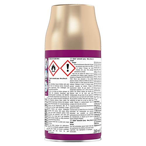 Glade Brise - Recambio de spray automático para ambientador, aroma de bayas rojas, vino caliente, barras de canela, 4 unidades (4 x 269 ml)