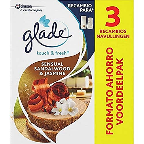 GLADE Fragancia Sensual Sandalwood & Jasmine, Bali, 3 Unidad (Paquete de 1), 3