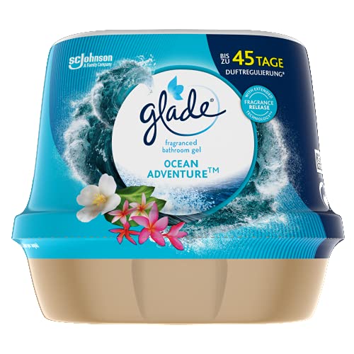 Glade Gel aromático para el baño, ambientador para tu baño, Ocean Adventure, 8 unidades (8 x 180 g)