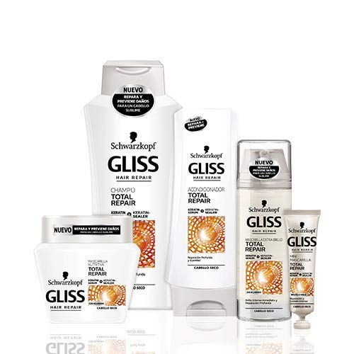 Gliss - Champú Total Repair - Previene daños en el cabello aportando suavidad - 400ml