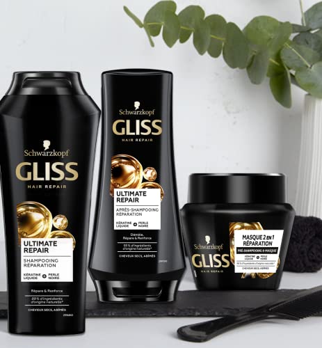 Gliss - Mascarilla Ultimate Repair, 300 ml, para cabello muy dañado, Gama ultra reparación