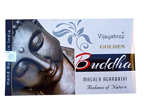 Golden Buddha Vijayshree, Lote Incienso Aromático x 3 Masala Agarbathi, Incienso Natural Aromaterapia, Varitas de Incienso, 3 Cajas de 15 grs.