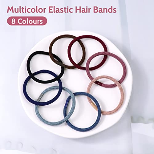 Gomas de Pelo Banda Elástica，Multicolor Elástico，Gomas sin Metal Suave Elástico de Pelo Coletero para Pelo Grueso Pesado y Rizado