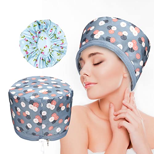 Gorro Termico Peluqueria, Gorro Calor Pelo, Gorro de Cuidado Del Cabello, Calienta Uniformemente Para Promover La Absorción de Nutrientes Del Cabello, Reducir el Daño Del Cabello (Gris)