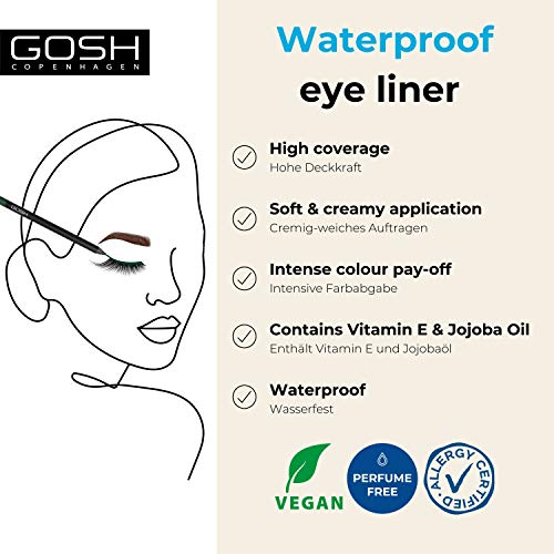 Gosh Waterproof Eyeliner Woody Green by Gosh