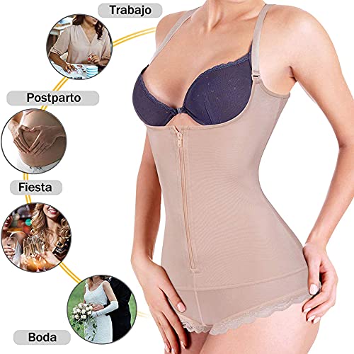 Gotoly Bodies Moldeadores para Mujer Corsé Underbust Lencería Moldeadora Shapewear de Control de Abdomen Bodysuit Posparto (Beige, Medium)