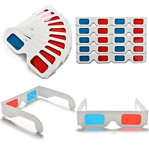 Guangcailun 10pcs / Set anaglifo de Papel Universal Gafas 3D Rojo Azul Vídeo TV Gafas anaglifo Cartón película GE DVD Vídeo TV Gafas 3D