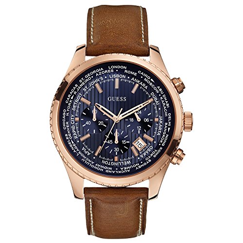 Guess Reloj con Correa de Piel, para Hombre W0500G1