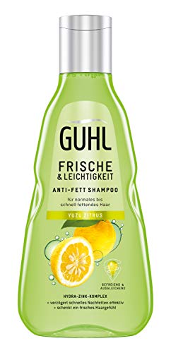 Guhl Frescor y ligereza, champú antigrasa, 250 ml, libera el cabello graso, retrasa rápidamente el engrasado.