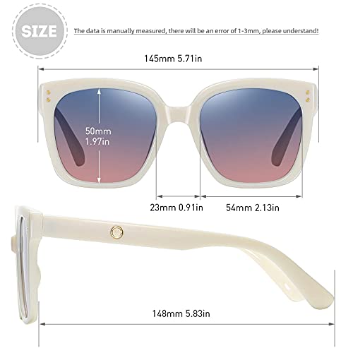 H HELMUT JUST Gafas de Sol Mujer Grandes Moda Con Montura Cuadrada Protección UV400