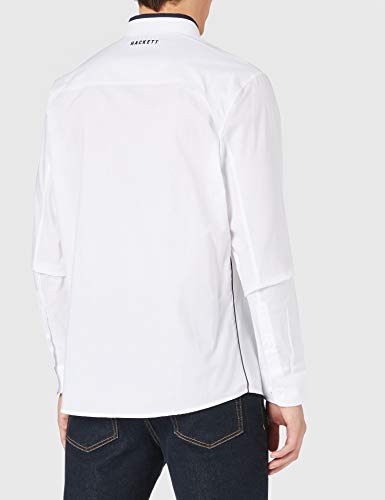 Hackett London Amr Essential Trim Camisa, 800 Blanco, S para Hombre