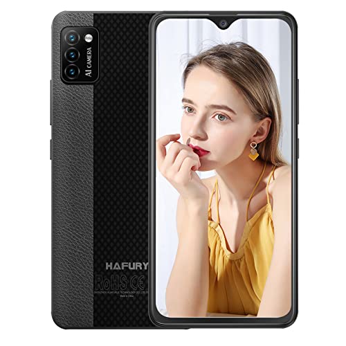 HAFURY Smartphone Libre, Teléfono Móvil Barato y Bueno 4G Cámara Triple 2GB+16GB 128GB Expandible Pantalla 5,5 Pulgadas Dual SIM Face ID 3100 mAh, Móvil Desbloqueado Android 10, Negro